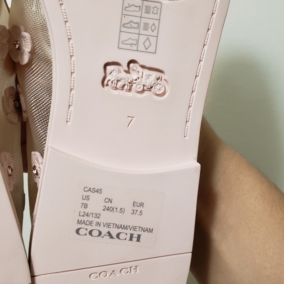 Coach Emilia Floral Mesh Mary Janes - Cream and Pink - Picture 6 of 12